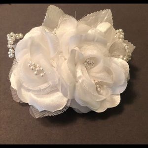 White wedding hair clip.